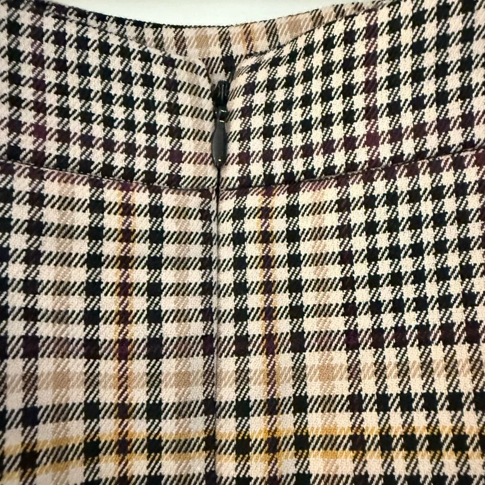 1. State Black and Cream Checkered Pencil Skirt